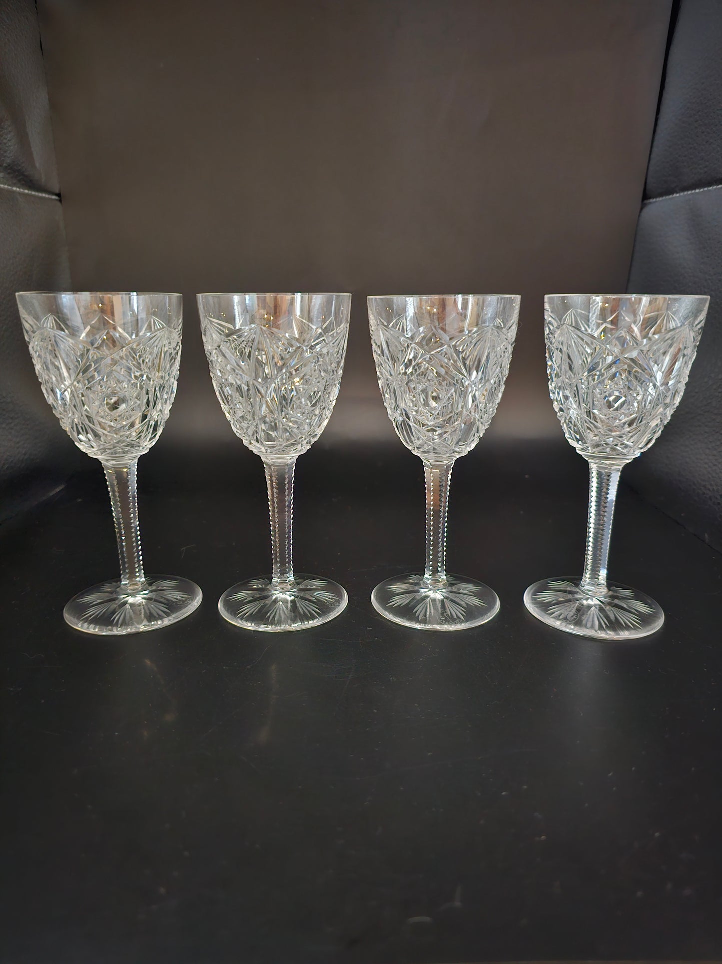 Beautiful Baccarat Lagny Pattern set of 4 Crystal liqueur glasses. 75ml