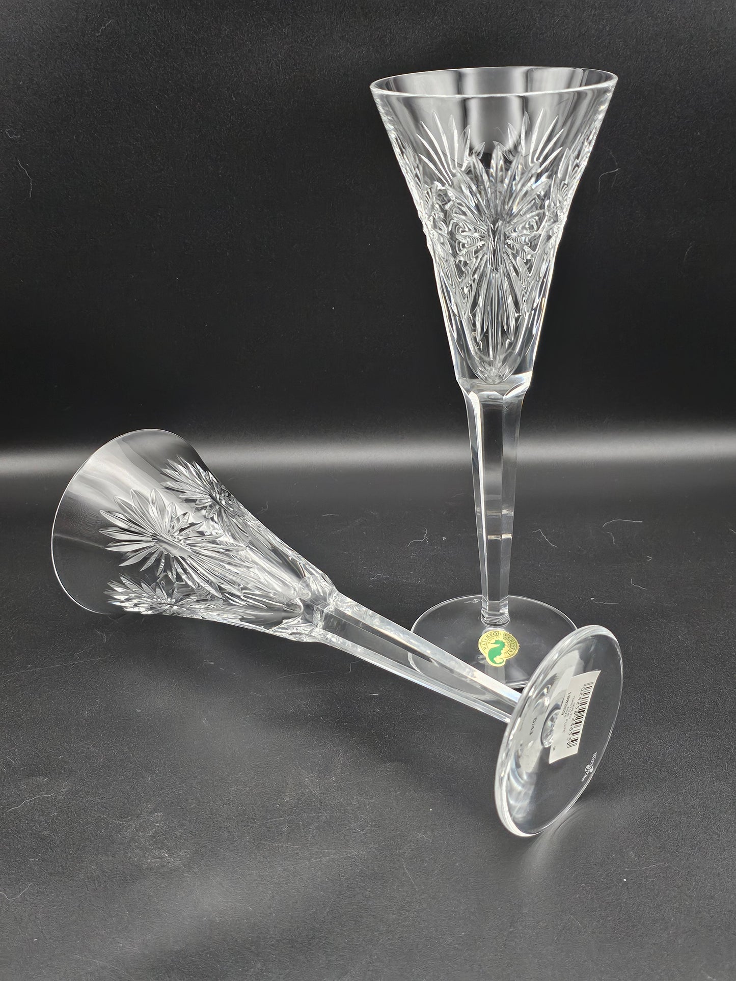 Waterford Crystal The Millennium Collection a toast to the Year 2000 Toasting Flutes Pair. Third Toast Health