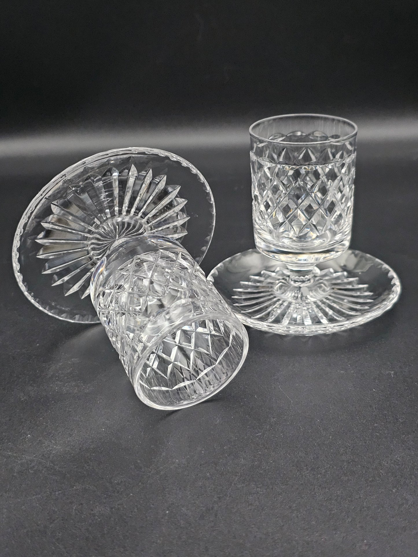 Beautiful pair of Crystal Candle Holders 4cm rim diameter