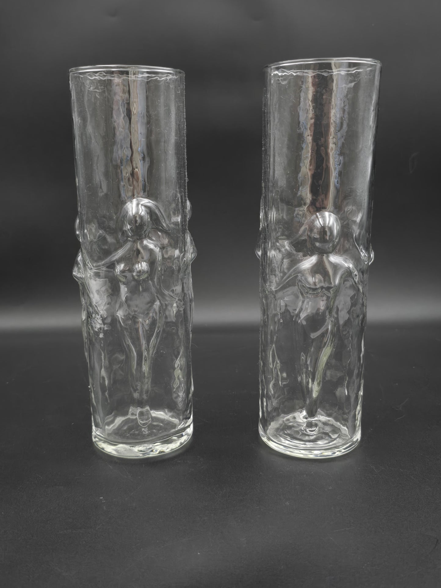 2 Vintage La Femme 3D Beer glasses Naked Lady by Libbey Glass Co.
