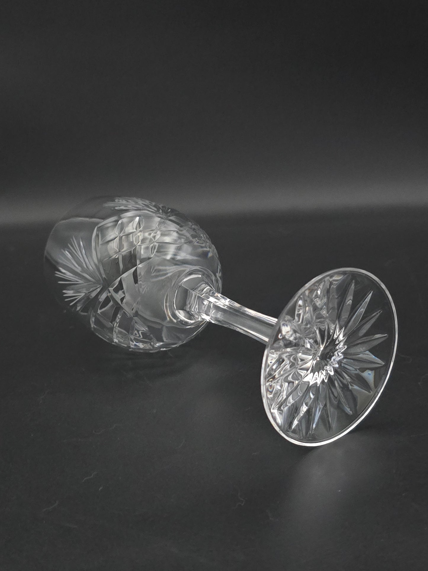 Set of 6 Vintage Crystal Wine Glasses 225ml
