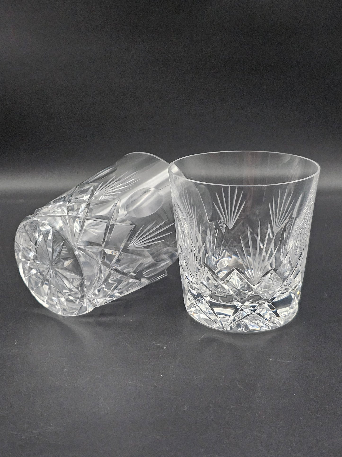 Beautiful pair of vintage Crystal tumblers 9oz 260ml