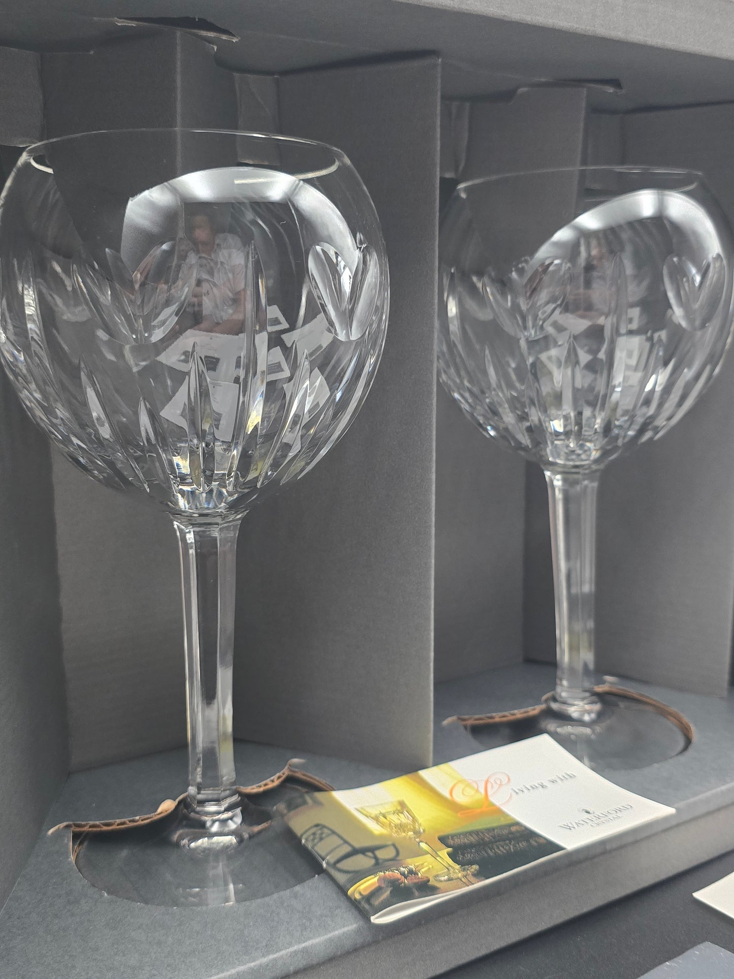 Waterford Crystal The Millennium Collection Toasting Goblets Pair. Second Toast - Love. Boxed.