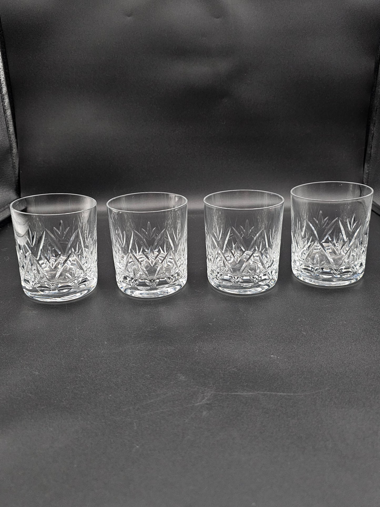 Set of 4 Large Crystal Old Fashioned tumblers 11oz 300ml