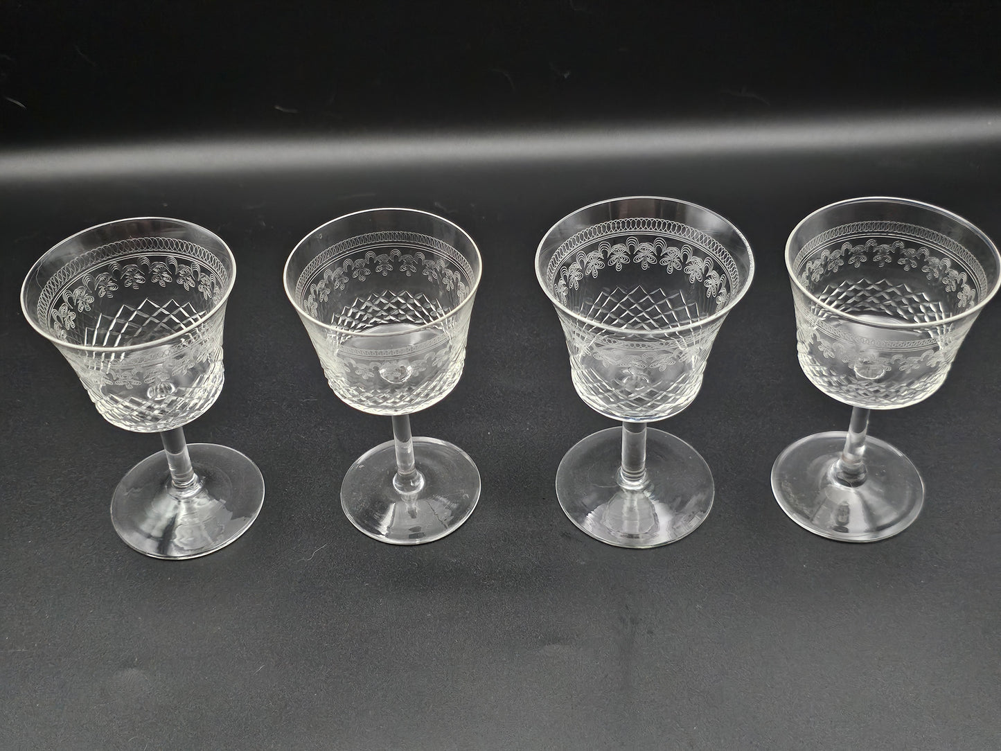 Lady Hamilton Pall Mall Crystal liqueur glasses x4 75ml