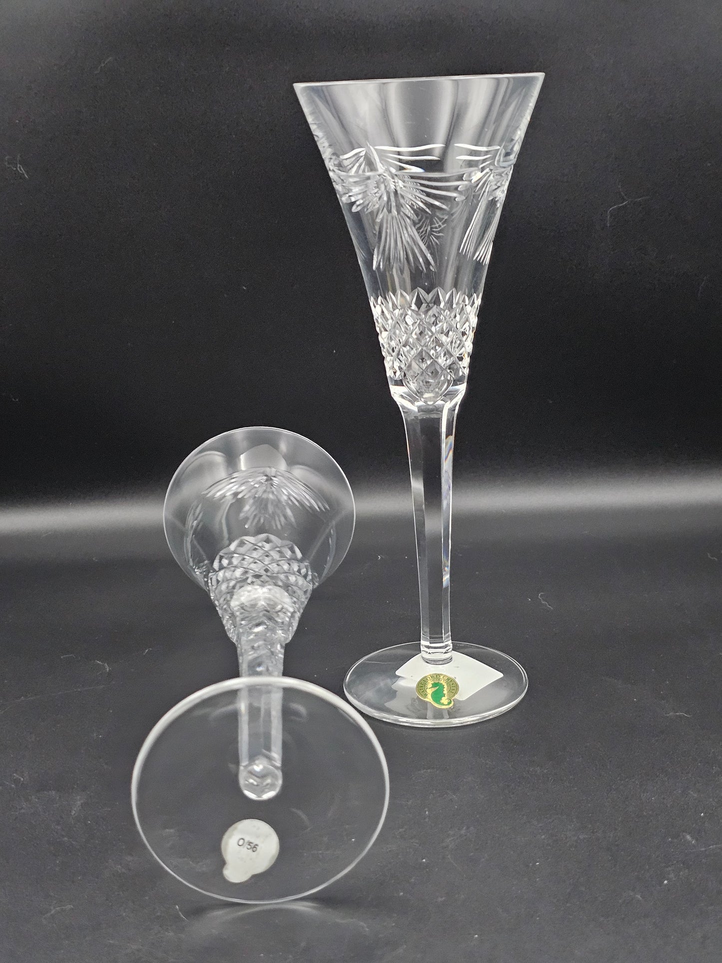 Waterford Crystal The Millennium Collection a toast to the Year 2000 Toasting Flutes Pair. Fifth Toast Peace