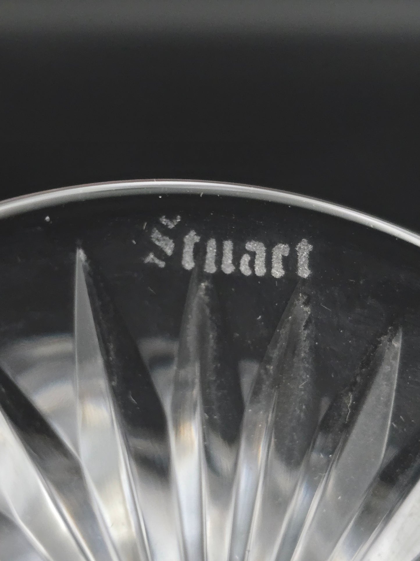 Pair of Large Stuart Crystal Glendevon Pattern Brandy or Cognac Crystal glasses 12oz. Boxed