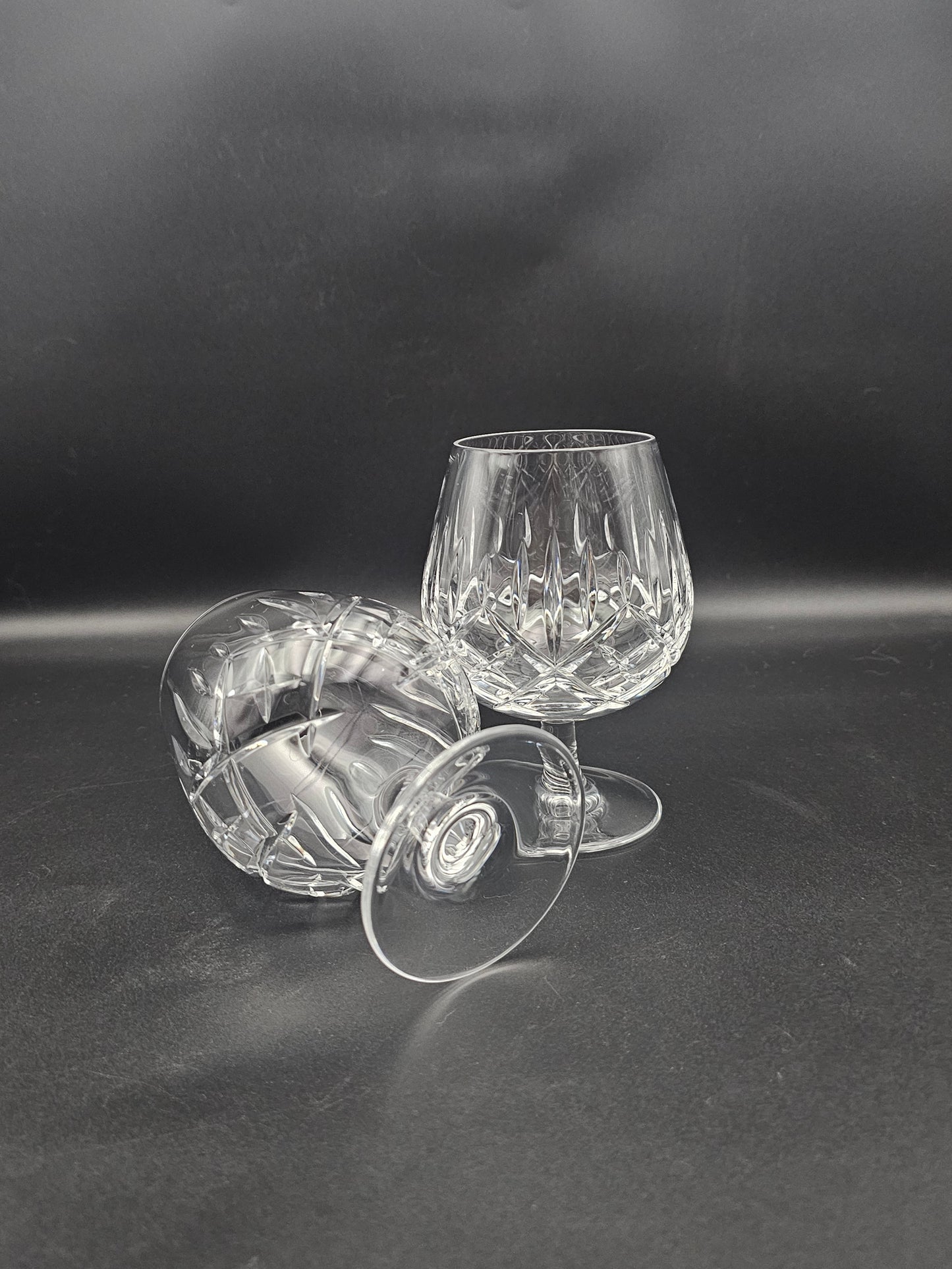 Pair of Crystal Cognac Brandy Glasses 11oz