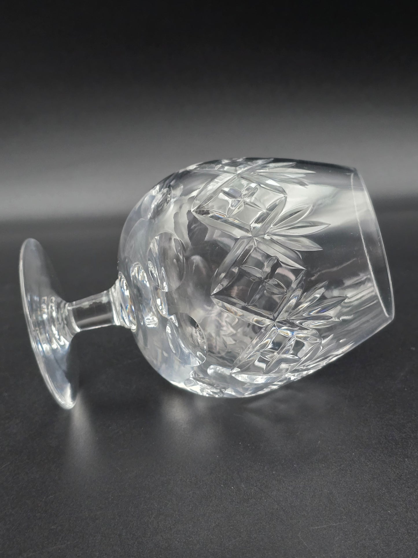 Set of 4 Royal Doulton Georgian Pattern Crystal Brandy Cognac Glasses. 11oz