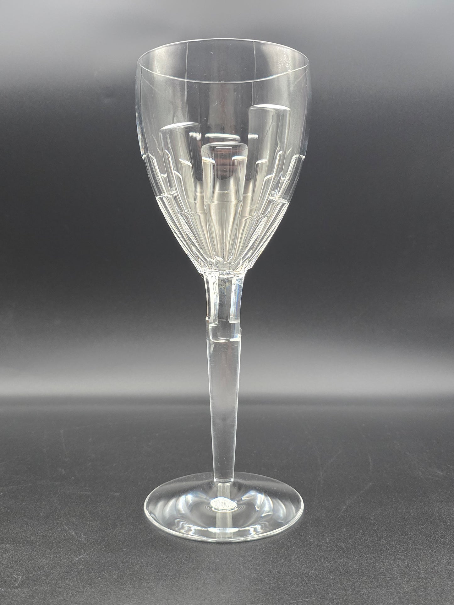  Set of 6 Stuart Crystal Ice Wine Glasses 450 ml by Jasper Conran – 25 cm Tall Cut Crystal Goblets, Signed Vintage Glassware