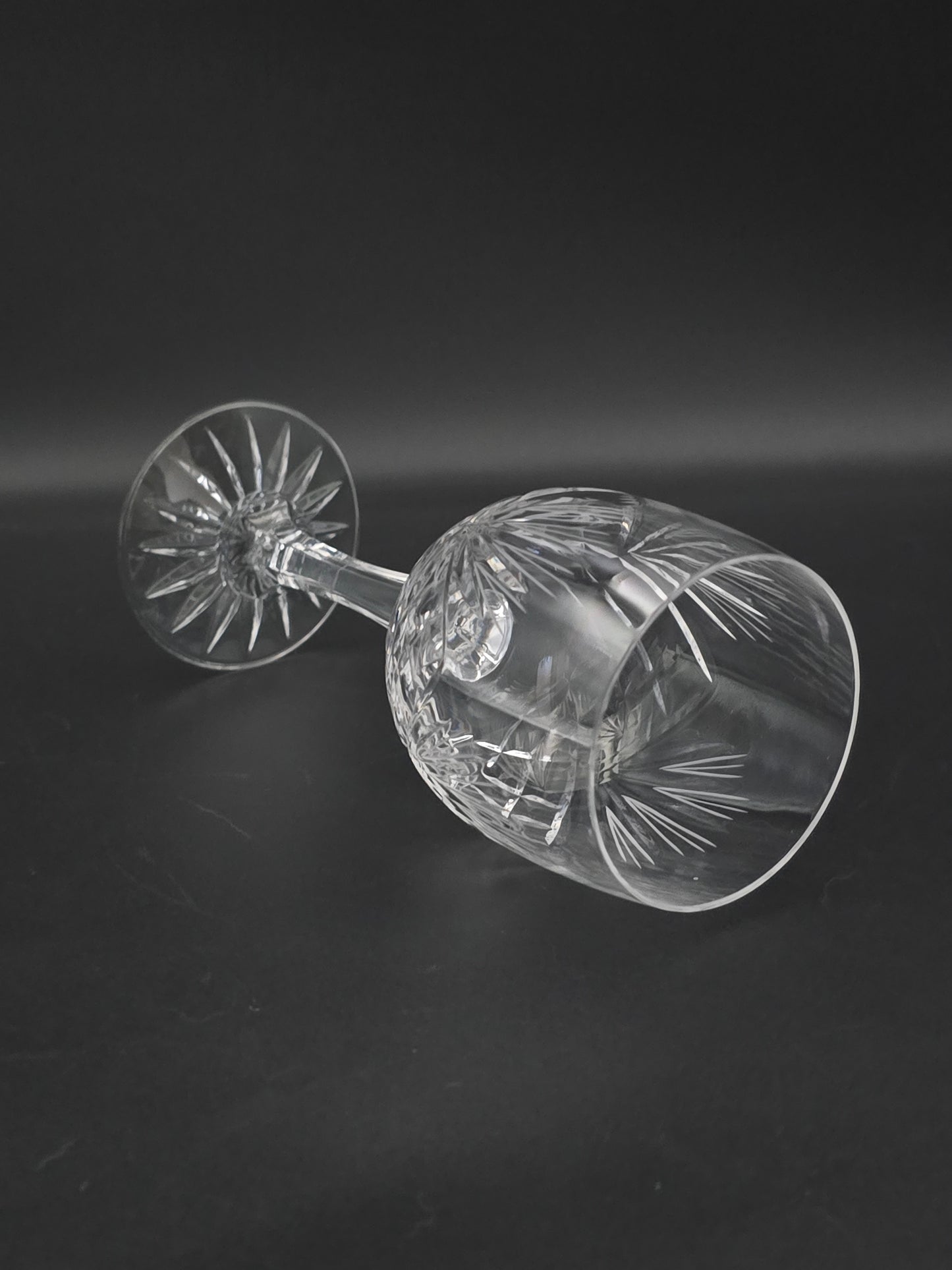 Set of 6 Vintage Crystal Wine Glasses 225ml