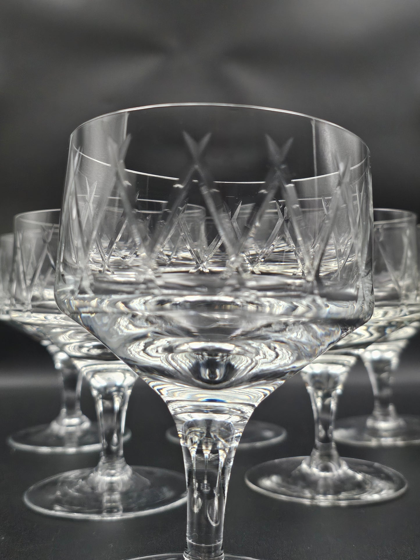 Set of 6 Crystal Starter or Dessert bowls.