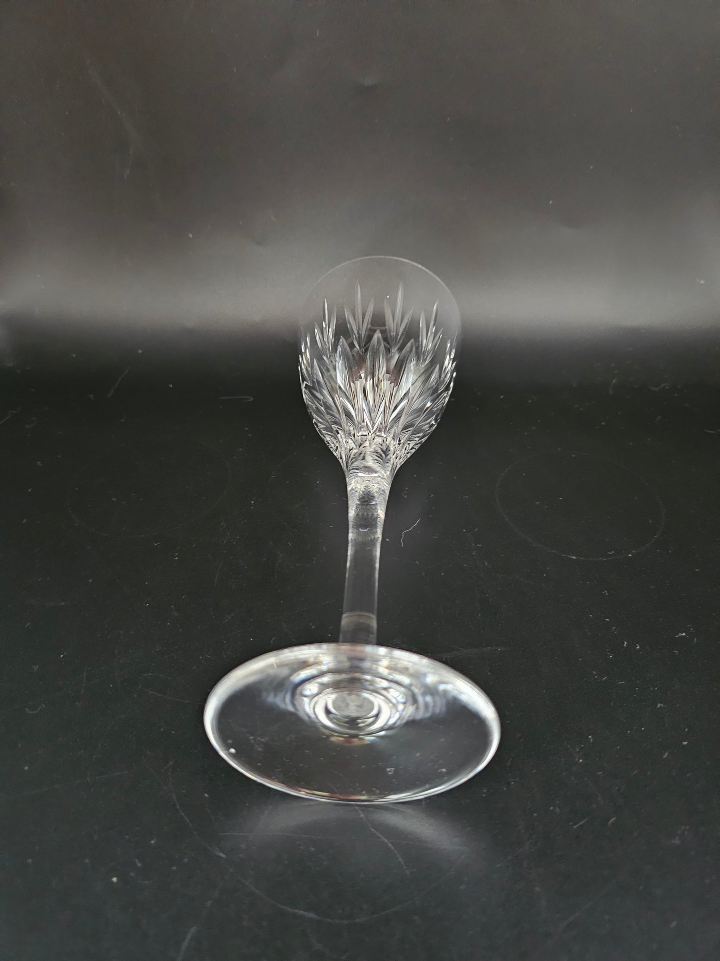 Set of 6 Tall Stemmed Crystal Sherry glasses / small wine glasses.