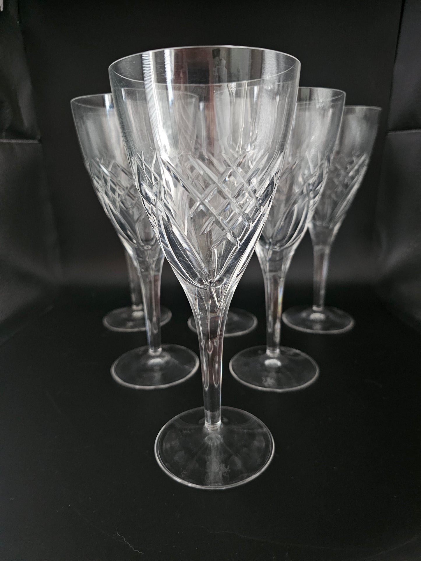 Edinburgh Crystal set of 6 Torrent Large Crystal Wine glasses. 300ml Boxed