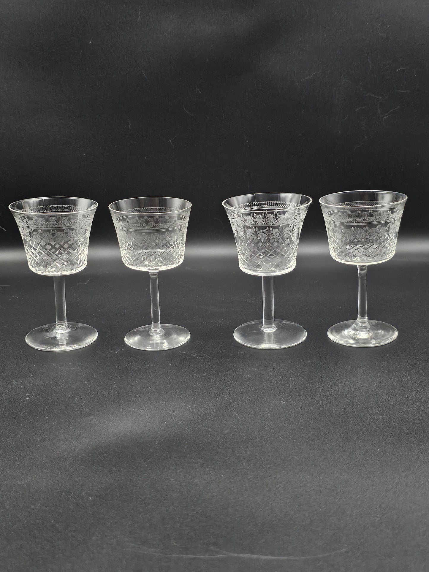 Lady Hamilton Pall Mall Crystal liqueur glasses x4 75ml