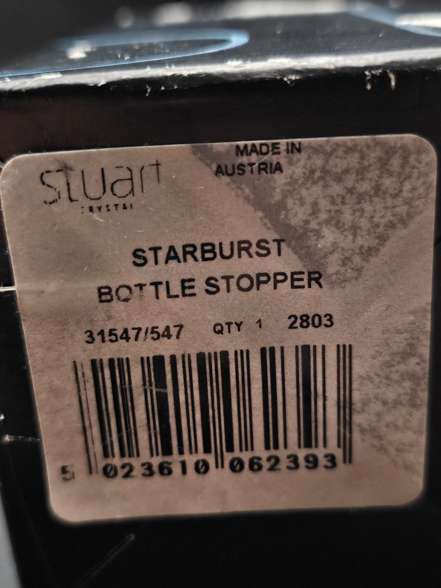 Stuart Crystal Starburst Crystal Wine Stopper