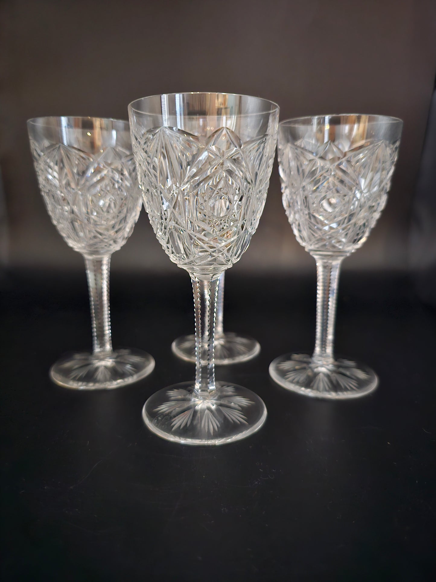 Beautiful Baccarat Lagny Pattern set of 4 Crystal liqueur glasses. 75ml