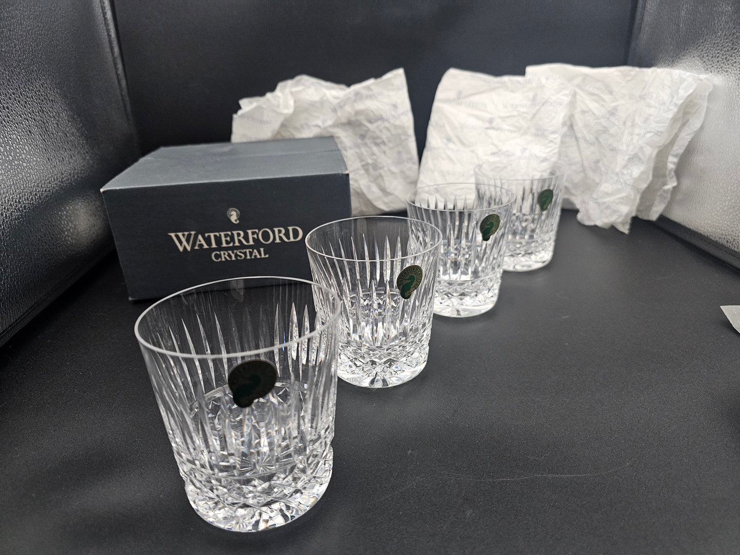 Waterford Tramore Irish Crystal Tumblers 9oz set of 4 boxed