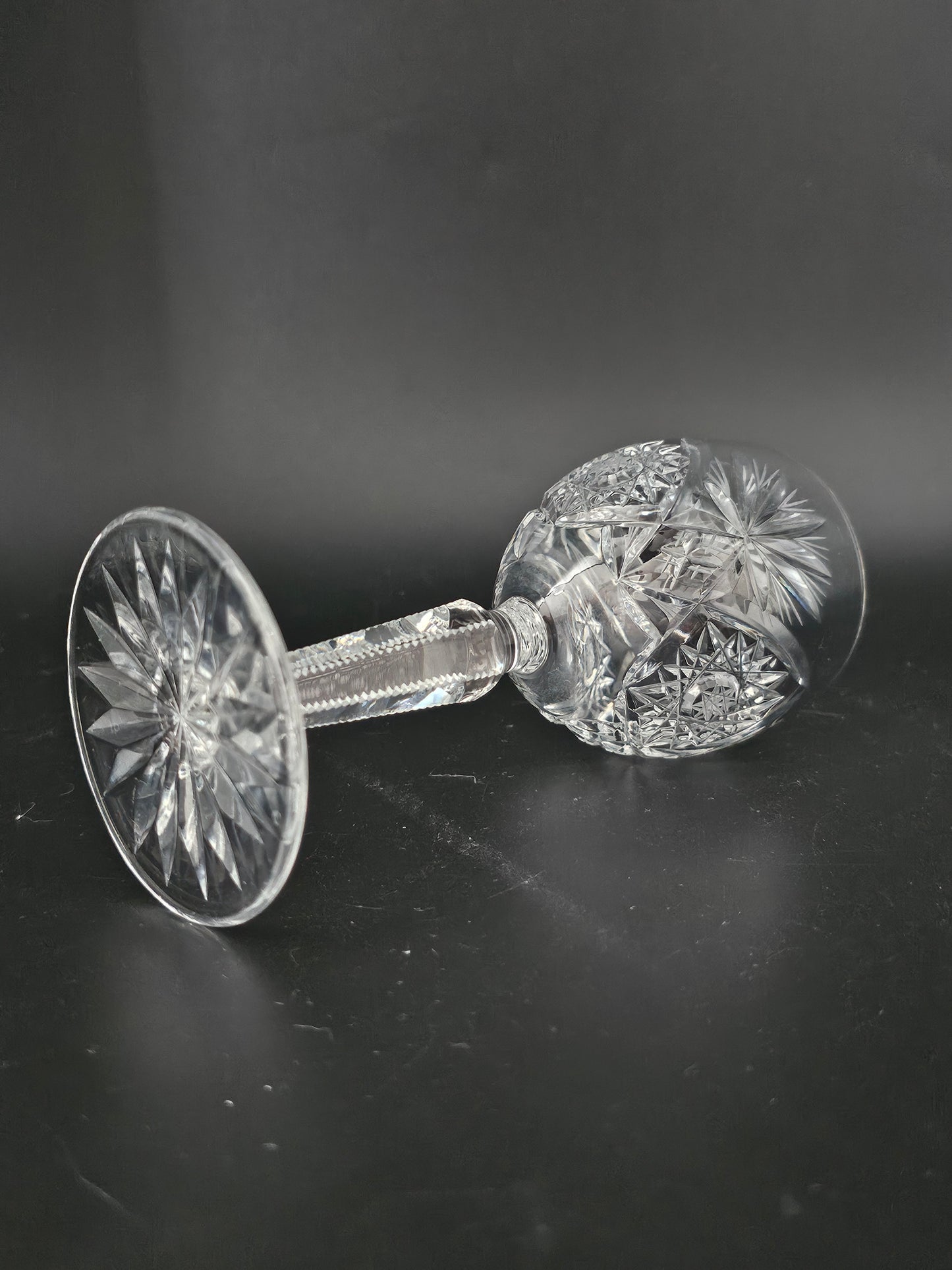Beautiful cut Single Crystal Wine Glass. 150ml