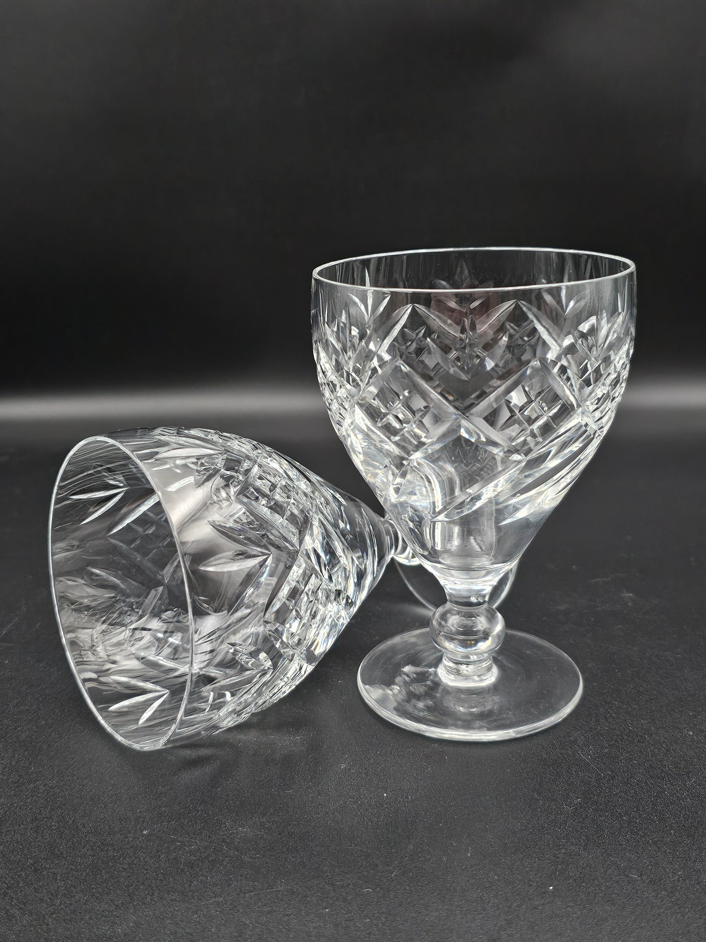 Beautiful pair of Webb Corbett Crystal Goblets 250ml