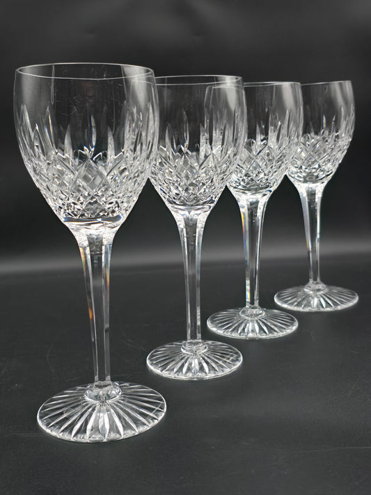 Set of 4 Large Stuart Crystal Shaftesbury pattern wine glasses 225ml