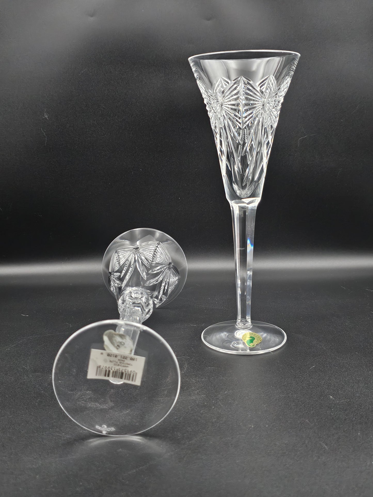 Waterford Crystal The Millennium Collection a toast to the Year 2000 Toasting Flutes Pair. First Toast Happiness