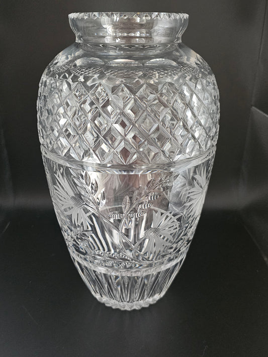 Beautiful large Crystal Glass Vase. 32cm tall