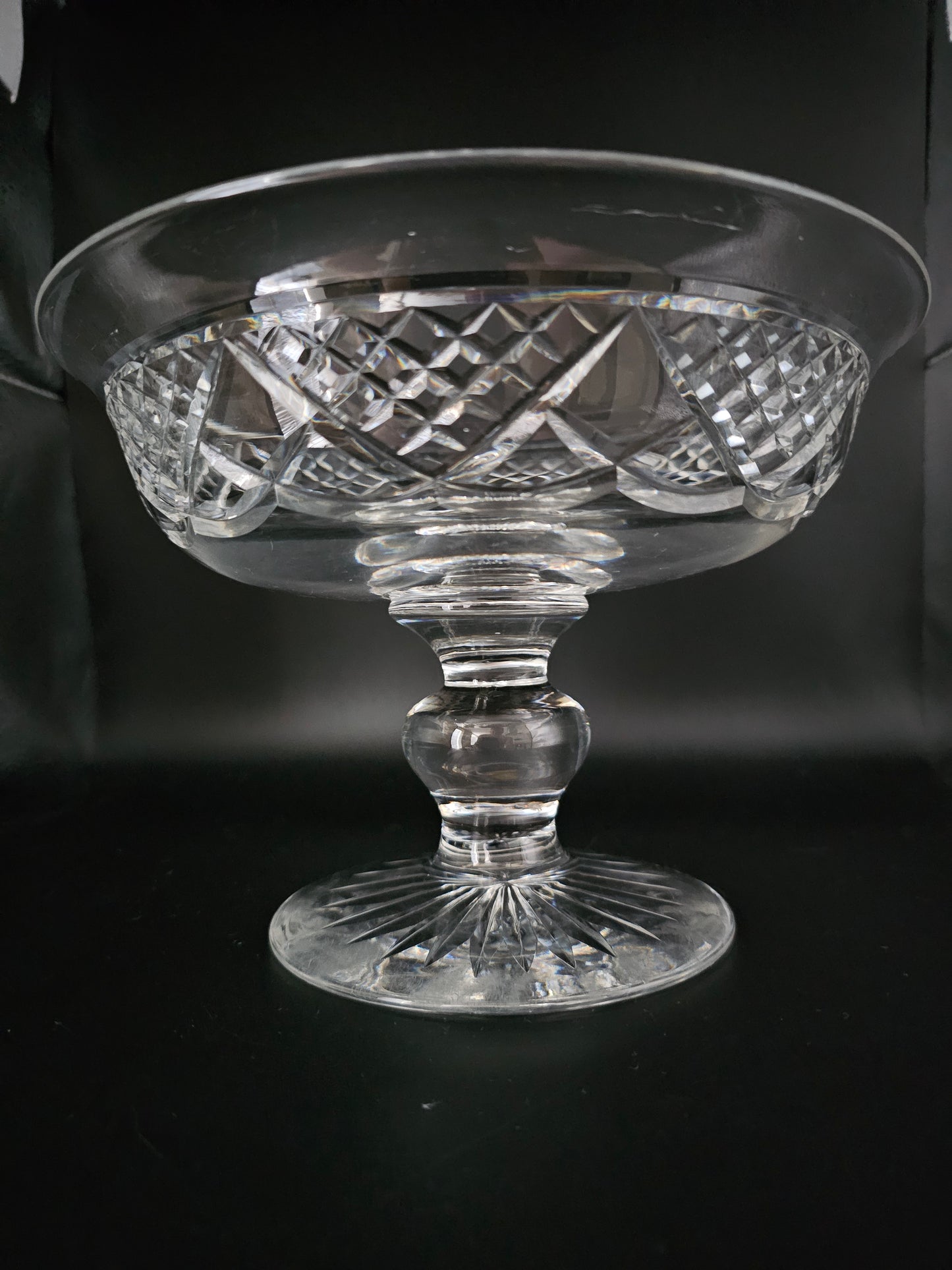 Vintage Crystal Footed Pedestal Bowl. 8.5"