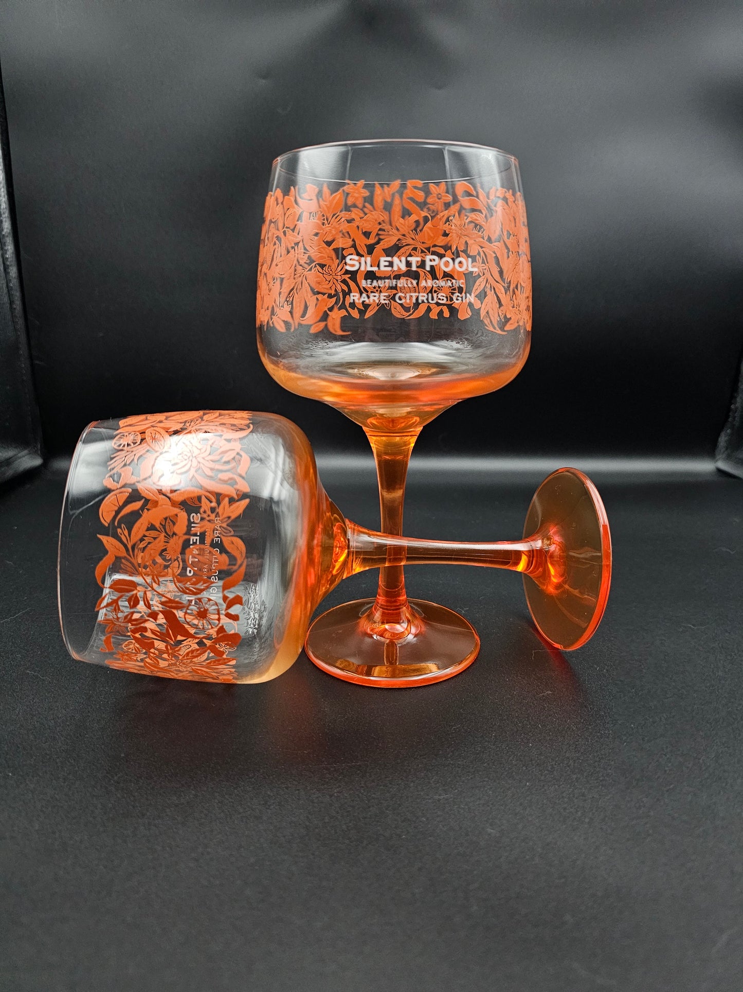 A pair of Silent Pool Citrus Copa Gin glasses