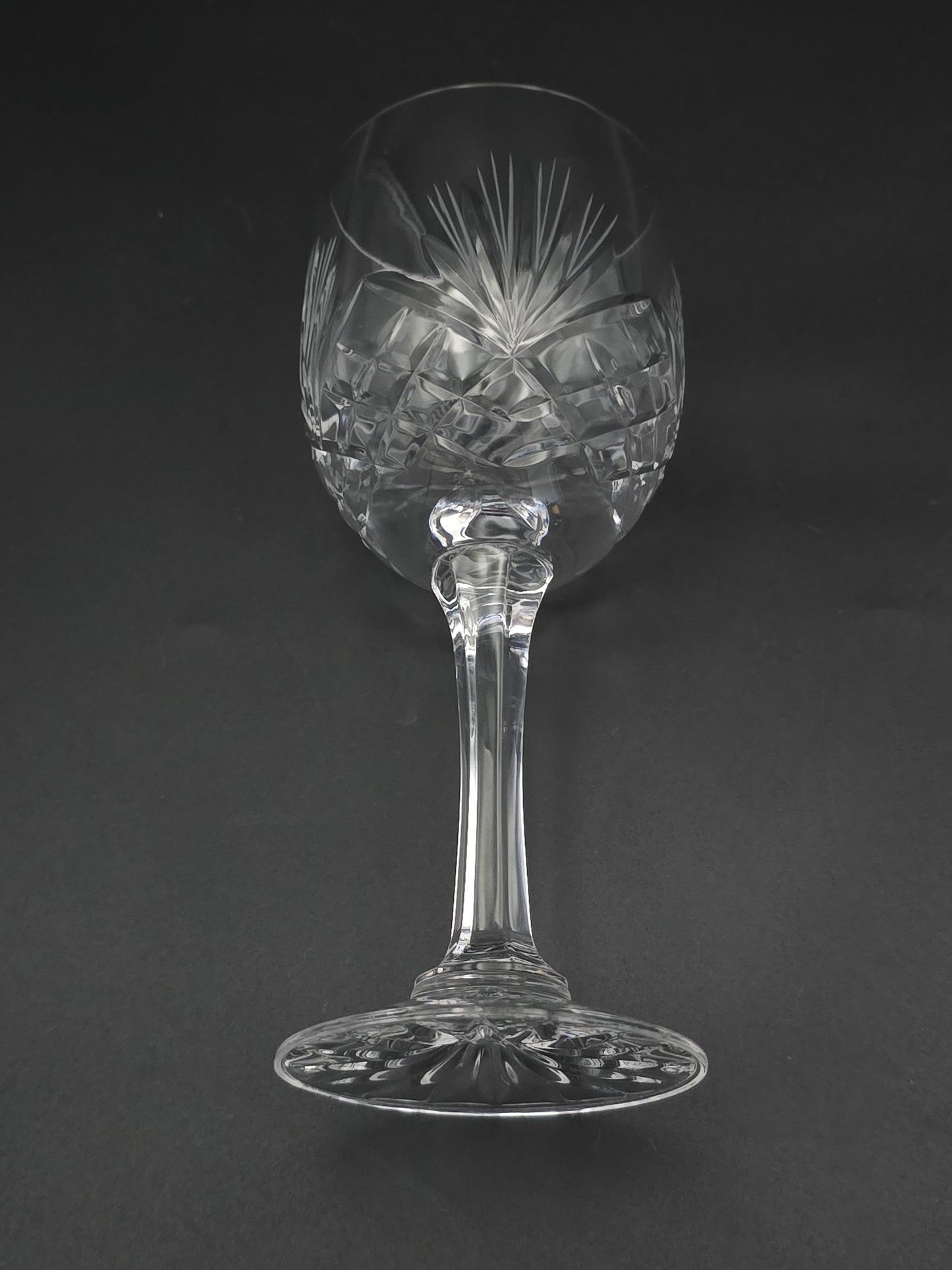Set of 6 Vintage Crystal Wine Glasses 225ml