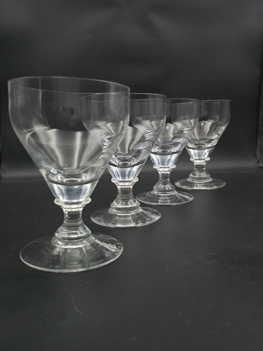 Set of 4 Whitefriars Apollo Pattern Claret glasses or Rummers 375ml