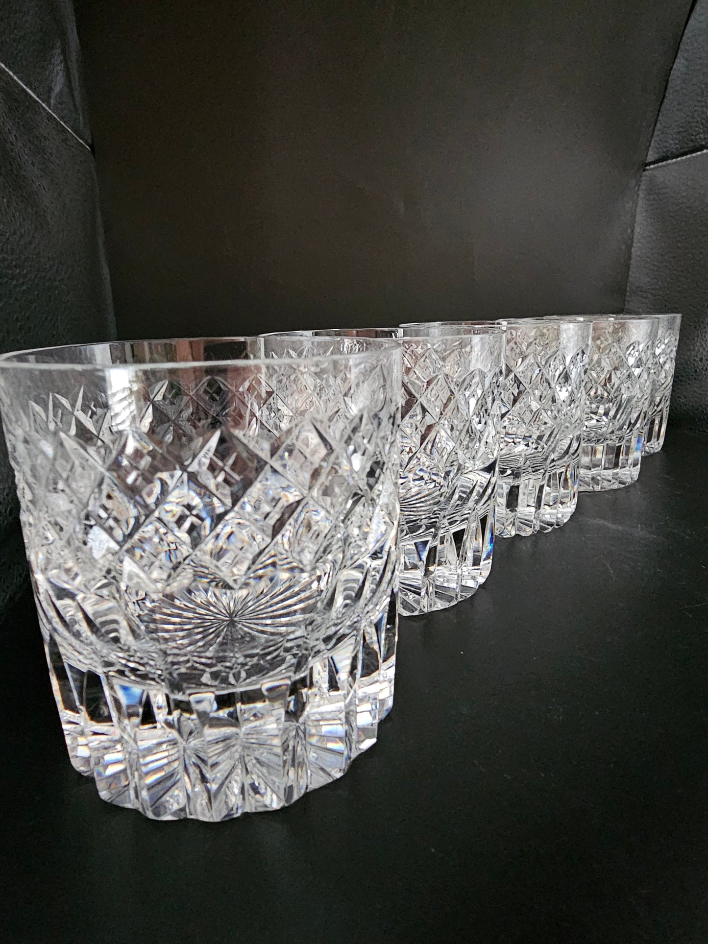 Beautiful set of 5 Crystal Tumblers. 8oz