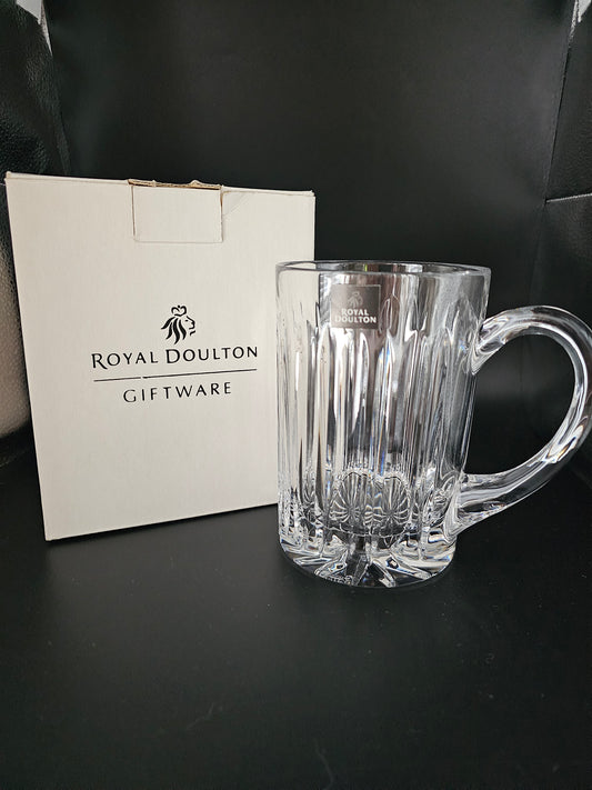 Royal Doulton Crystal Tankard. Apollo Pattern. Boxed.