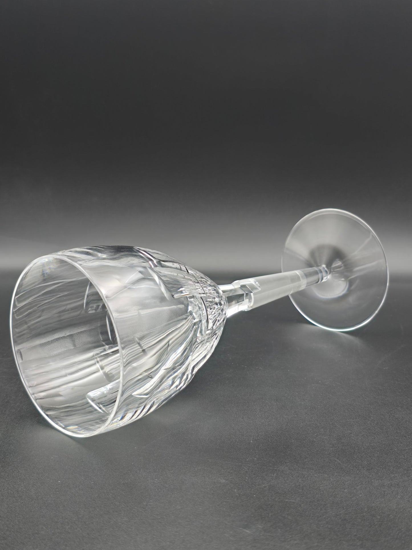  Set of 6 Stuart Crystal Ice Wine Glasses 450 ml by Jasper Conran – 25 cm Tall Cut Crystal Goblets, Signed Vintage Glassware