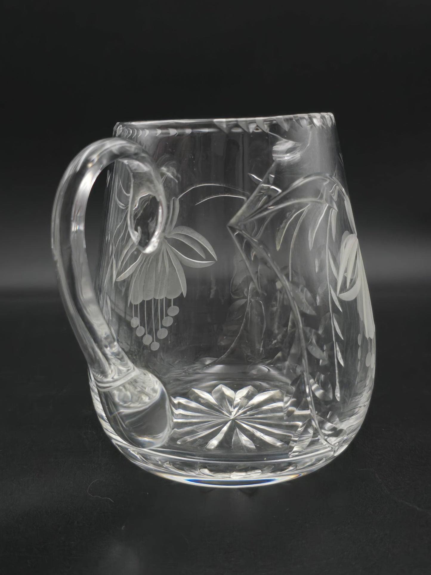 Royal Brierley Fuchsia Crystal Jug – 800 ml English Cut Glass Milk/Cream/Water Pitcher