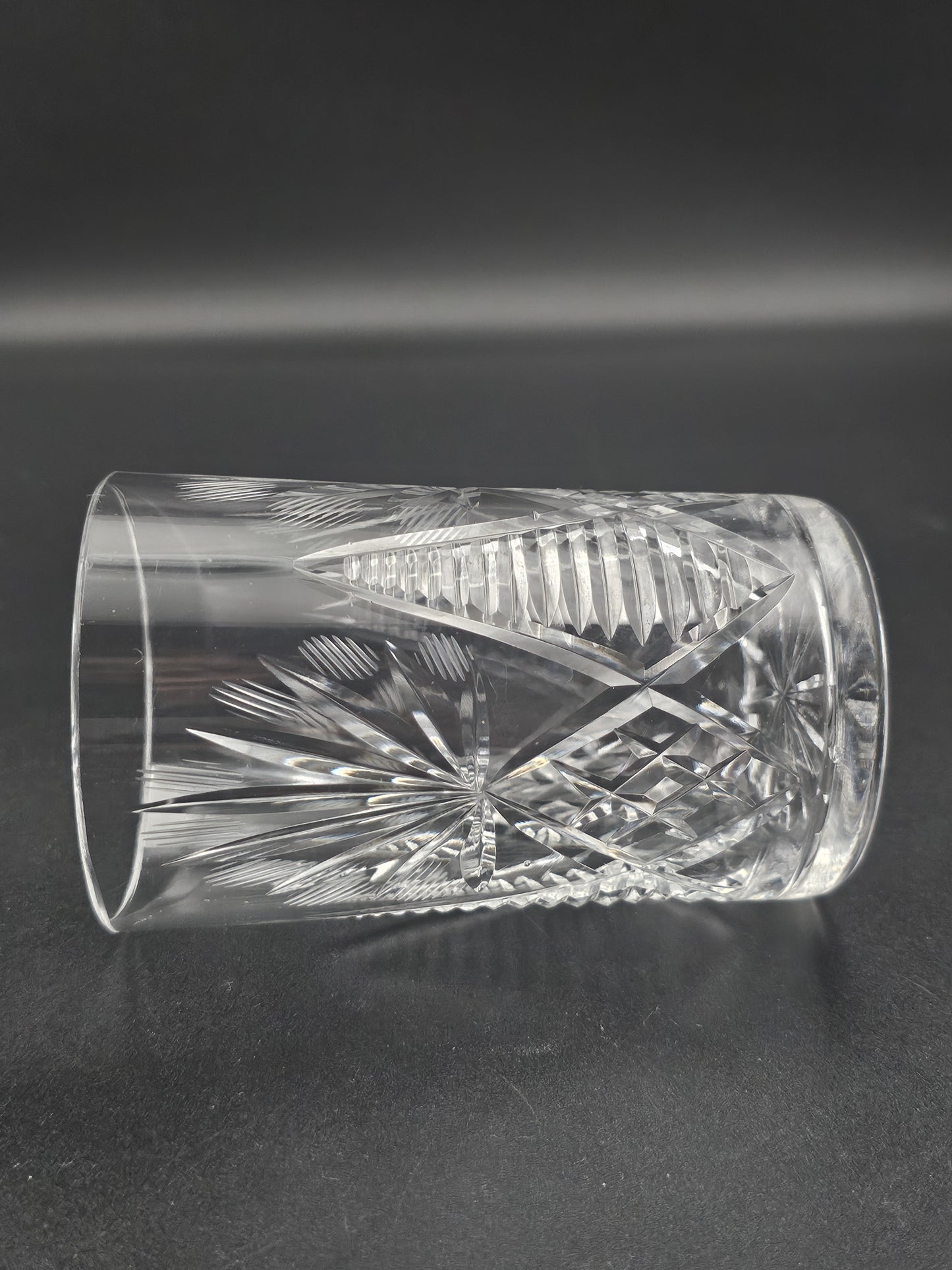 Set of 5 short Crystal tumbler glasses 275ml 11cm tall