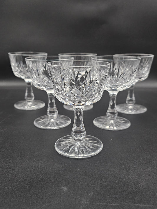 Set of 6 Crystal Champagne Coupes 150ml