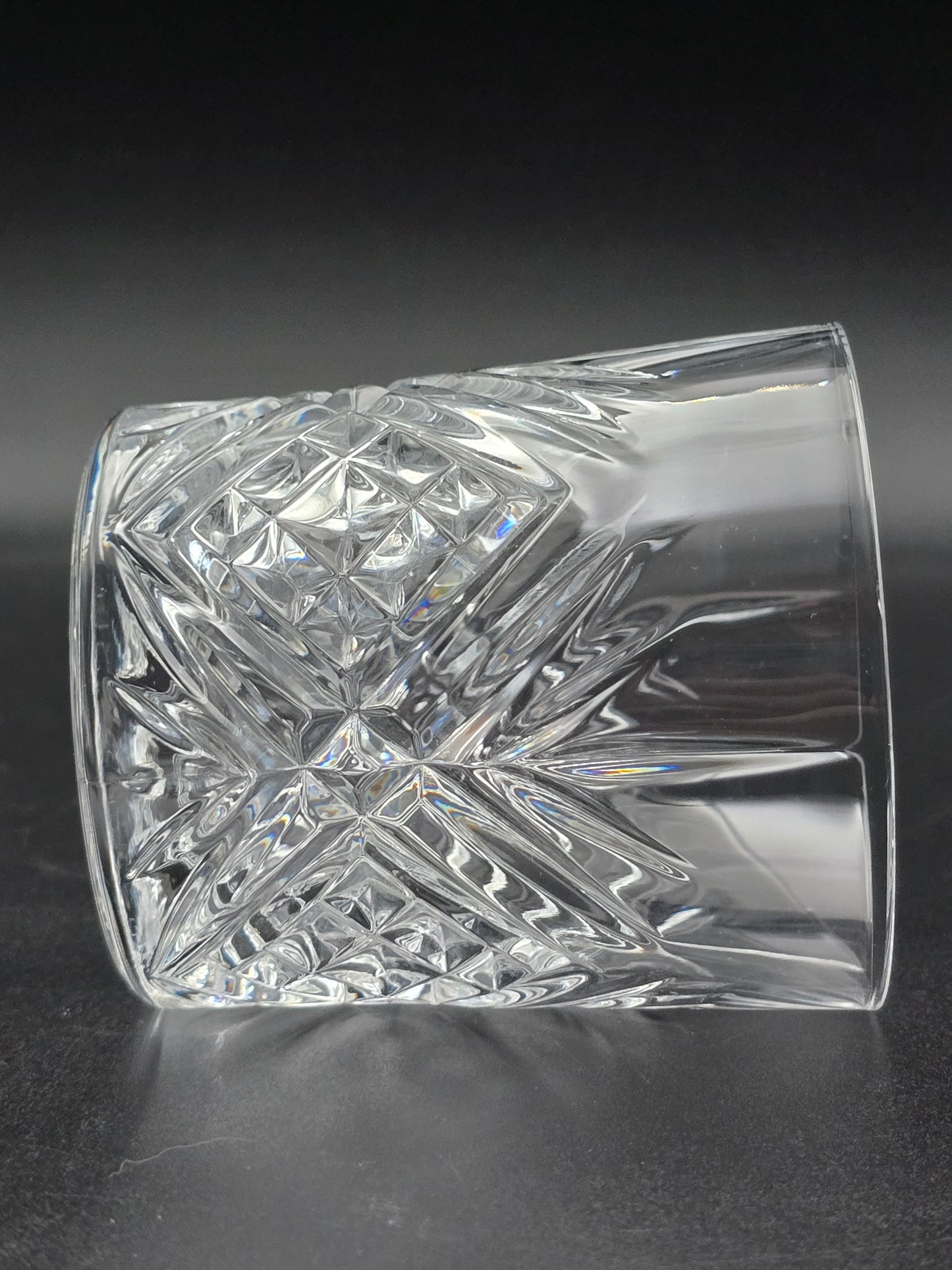 Set of 4 Edinburgh Crystal Whisky Tumblers – Boxed, 8oz, Heavy Cut Glass, Vintage Scottish Crystal Barware