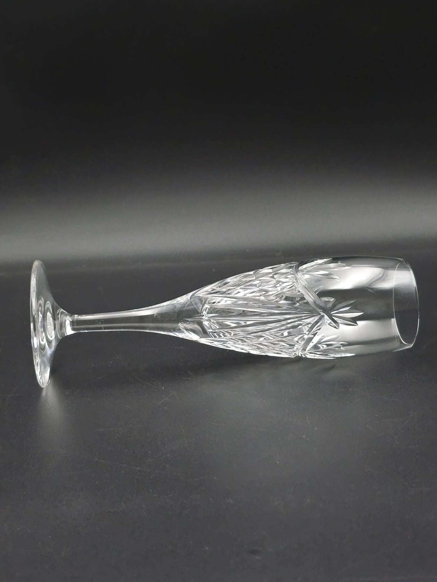Set of 6 Edinburgh Crystal Beauly Pattern Champagne Flutes – 20 cm, 175 ml, Boxed, Made in Scotland