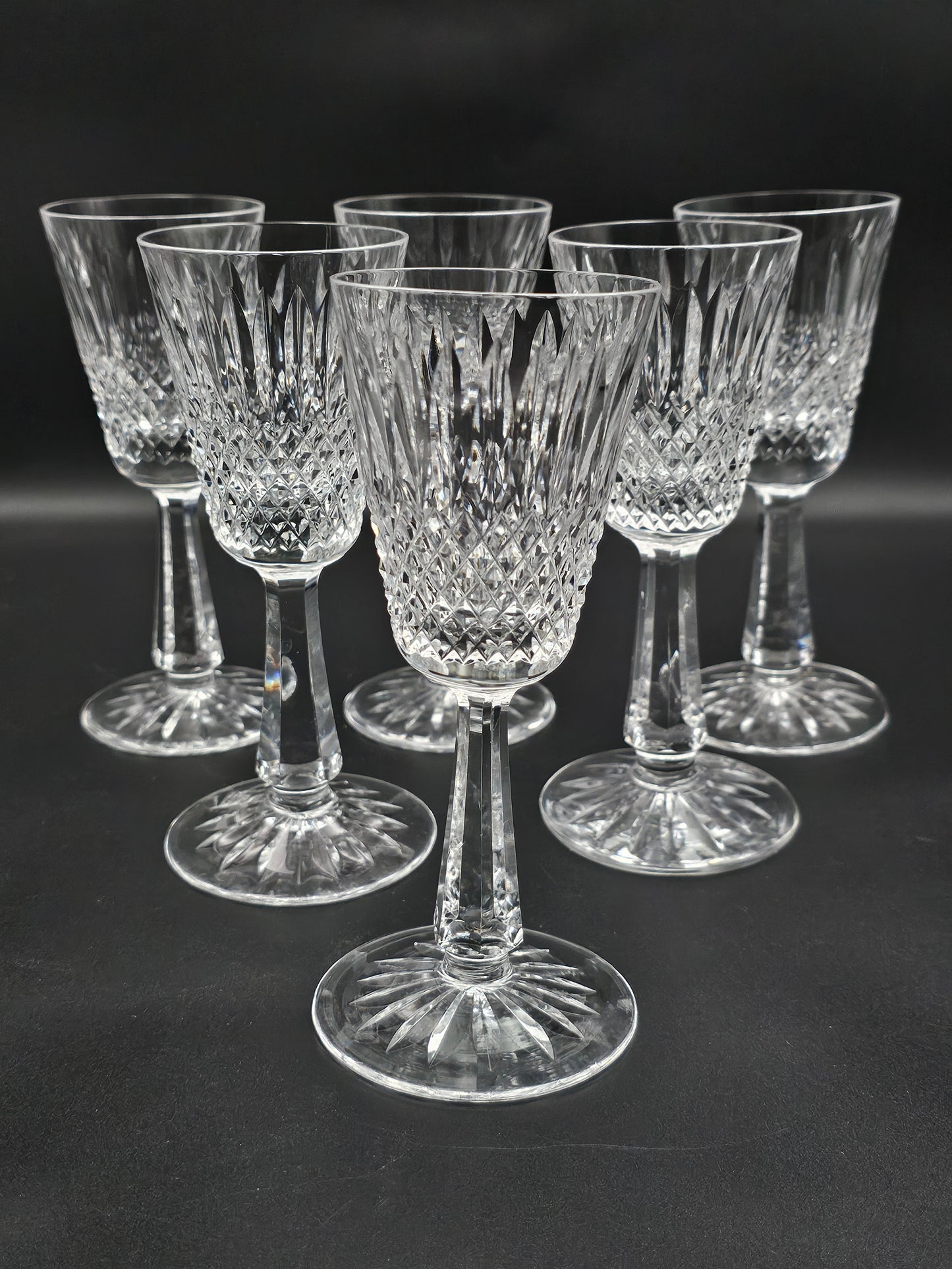 Claddagh (Older, Square Bowl)
by Galway Crystal set of 6 Sherry or Liqueur glasses. Ideal for a Baileys.