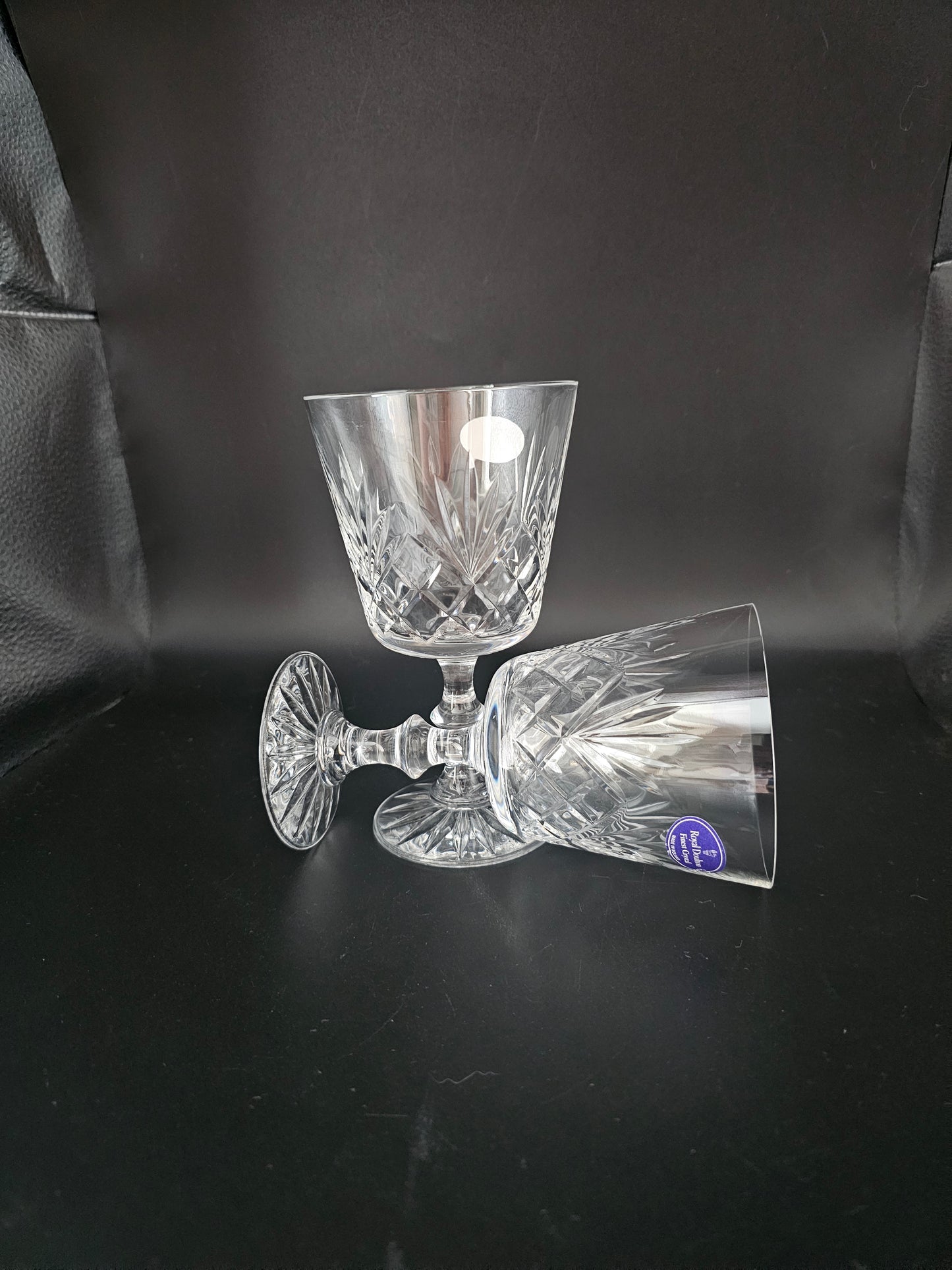 Pair of Royal Doulton Crystal Wine glasses 250ml