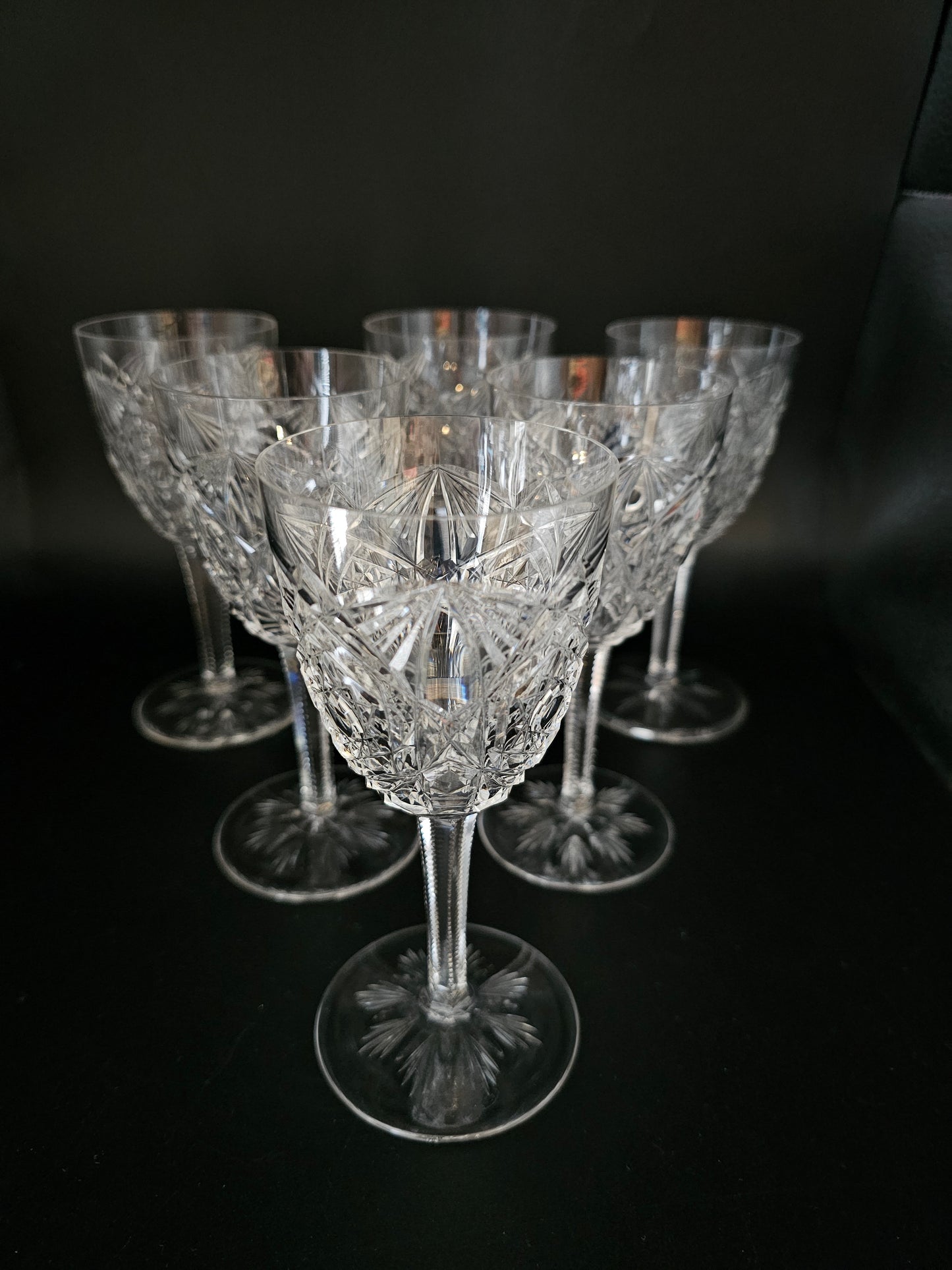 Baccarat Crystal Lagny Pattern, set of 6 Crystal Sherry glasses 150ml