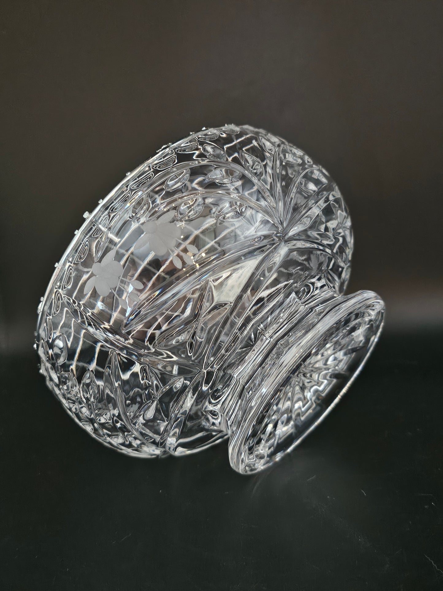 Crystal Rose Bowl by Honour Crystal 6"