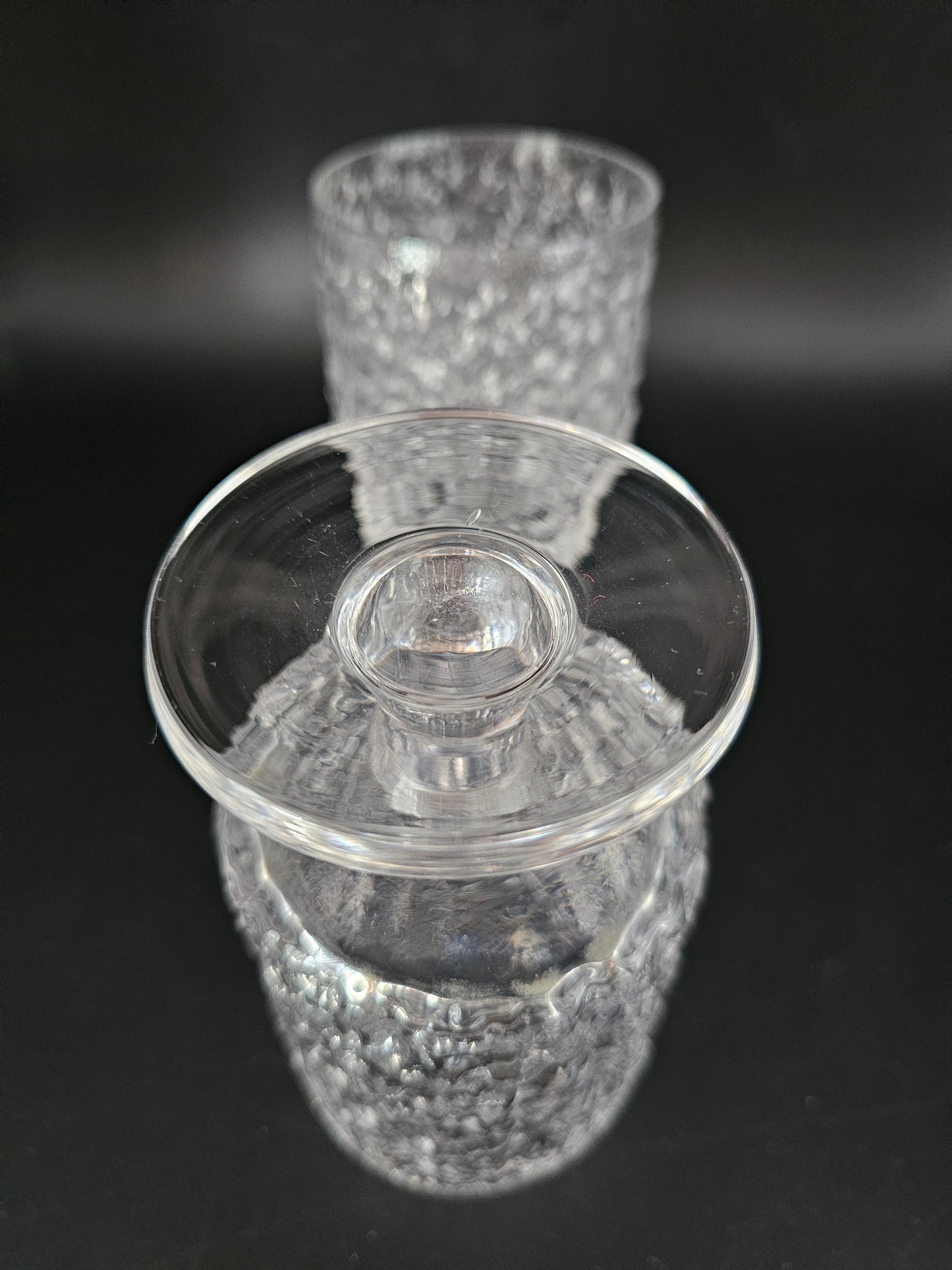 Whitefriars Geoffrey Baxter Bark Crystal pair of wine glasses. 250ml