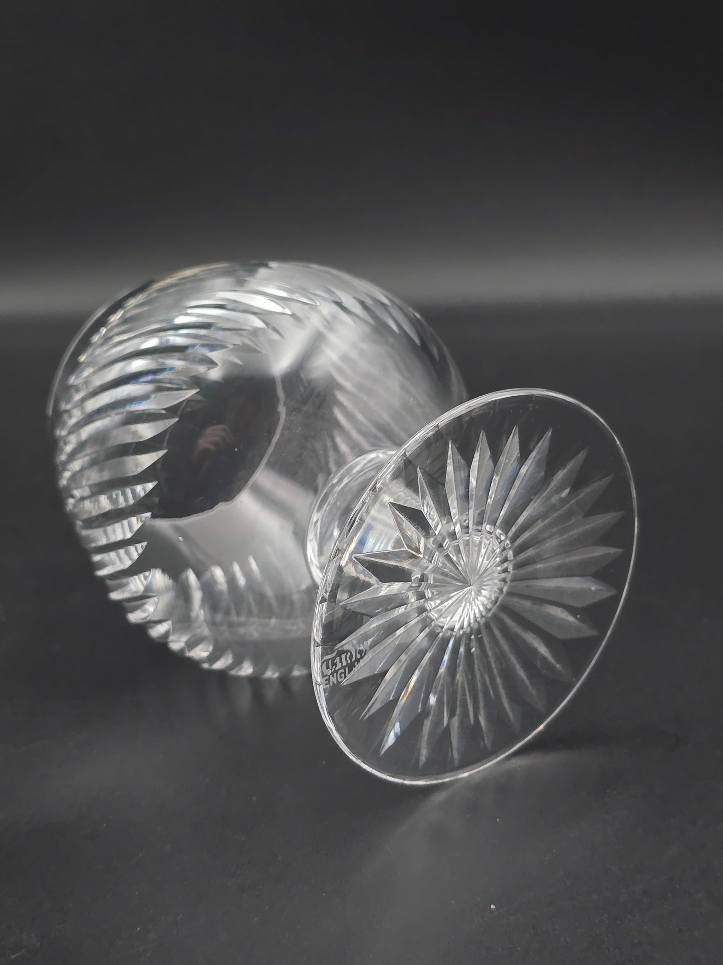 Set of 6 Tudor Crystal Aquitaine Pattern brandy glasses. 10oz