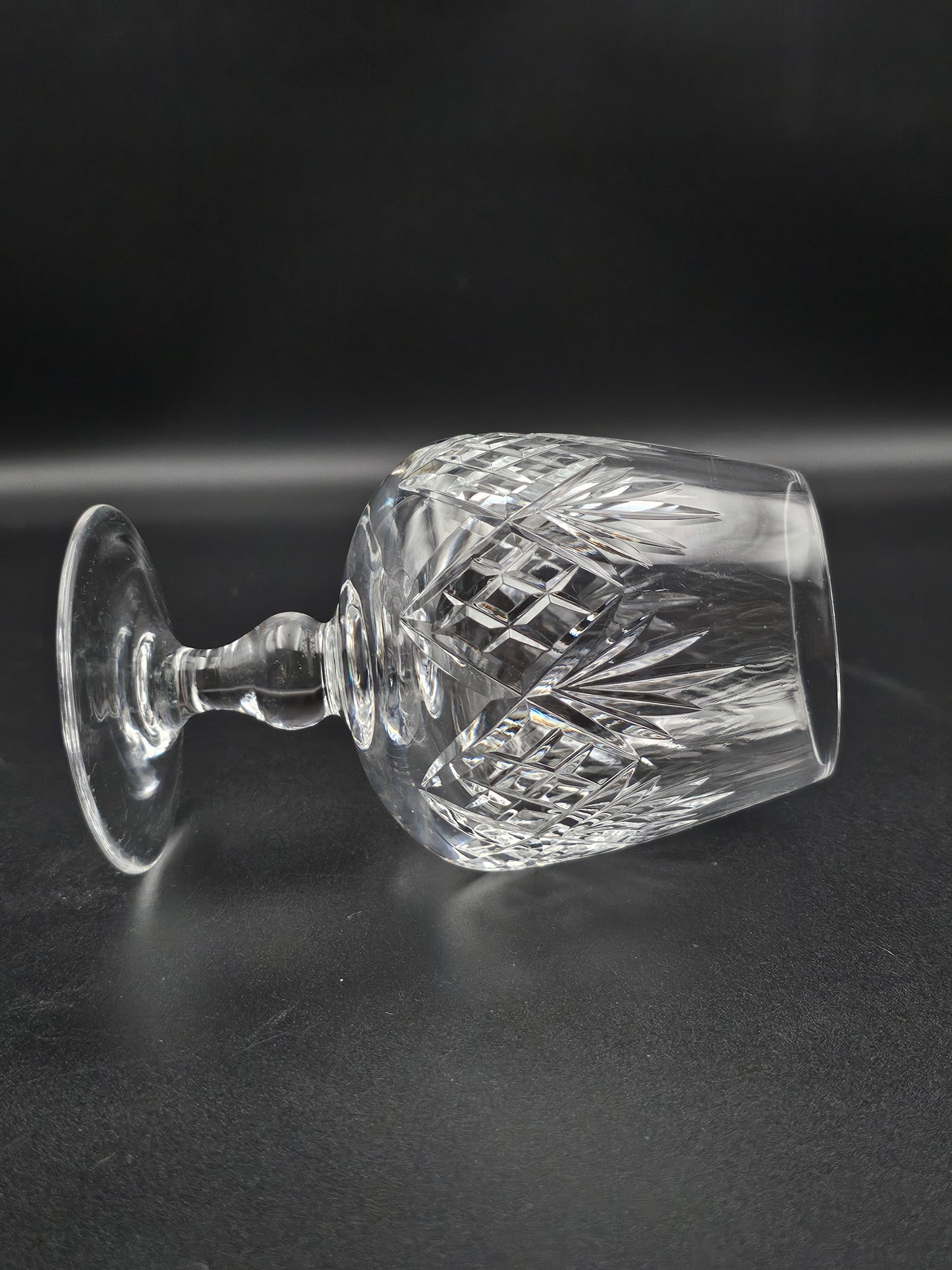 Set of 4 Knopped stem Crystal Brandy Cognac glasses 9oz