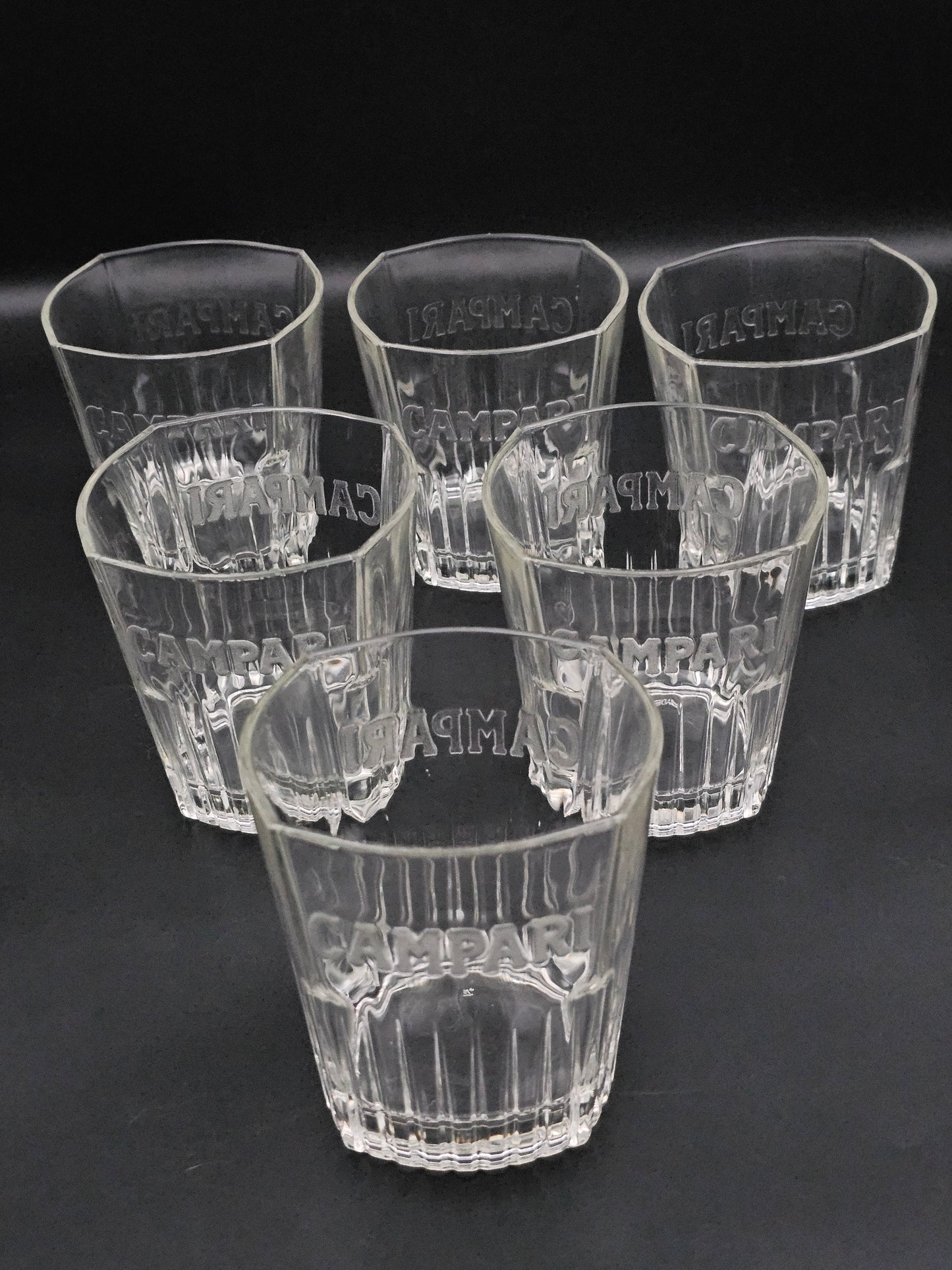 Campari Embossed Tumblers for Campari, Negroni or Gin & Tonic 350ml 13fl oz. Boxed set of 6