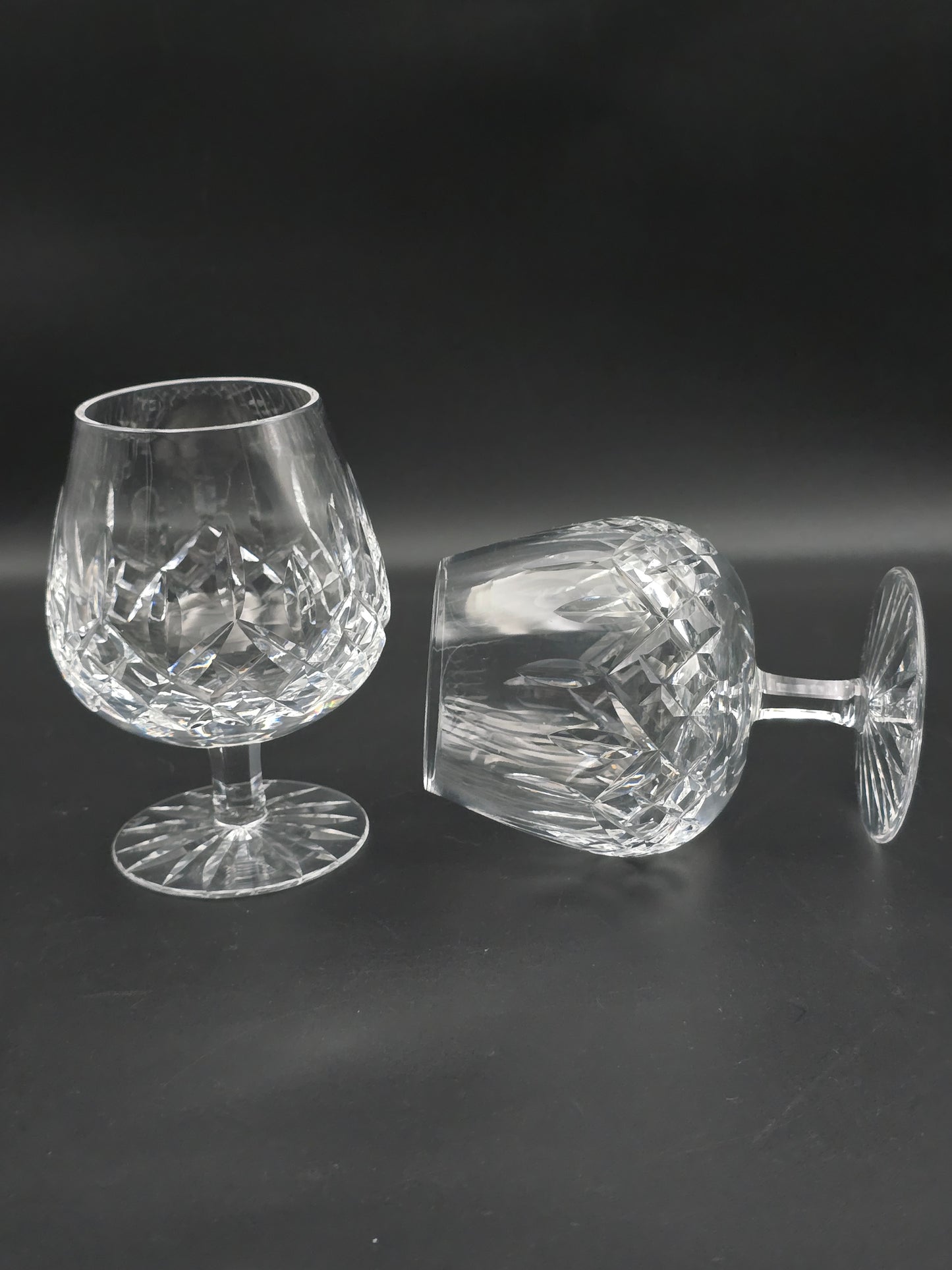 Waterford Lismore Irish Crystal pair of large Brandy or Cognac glasses 14oz