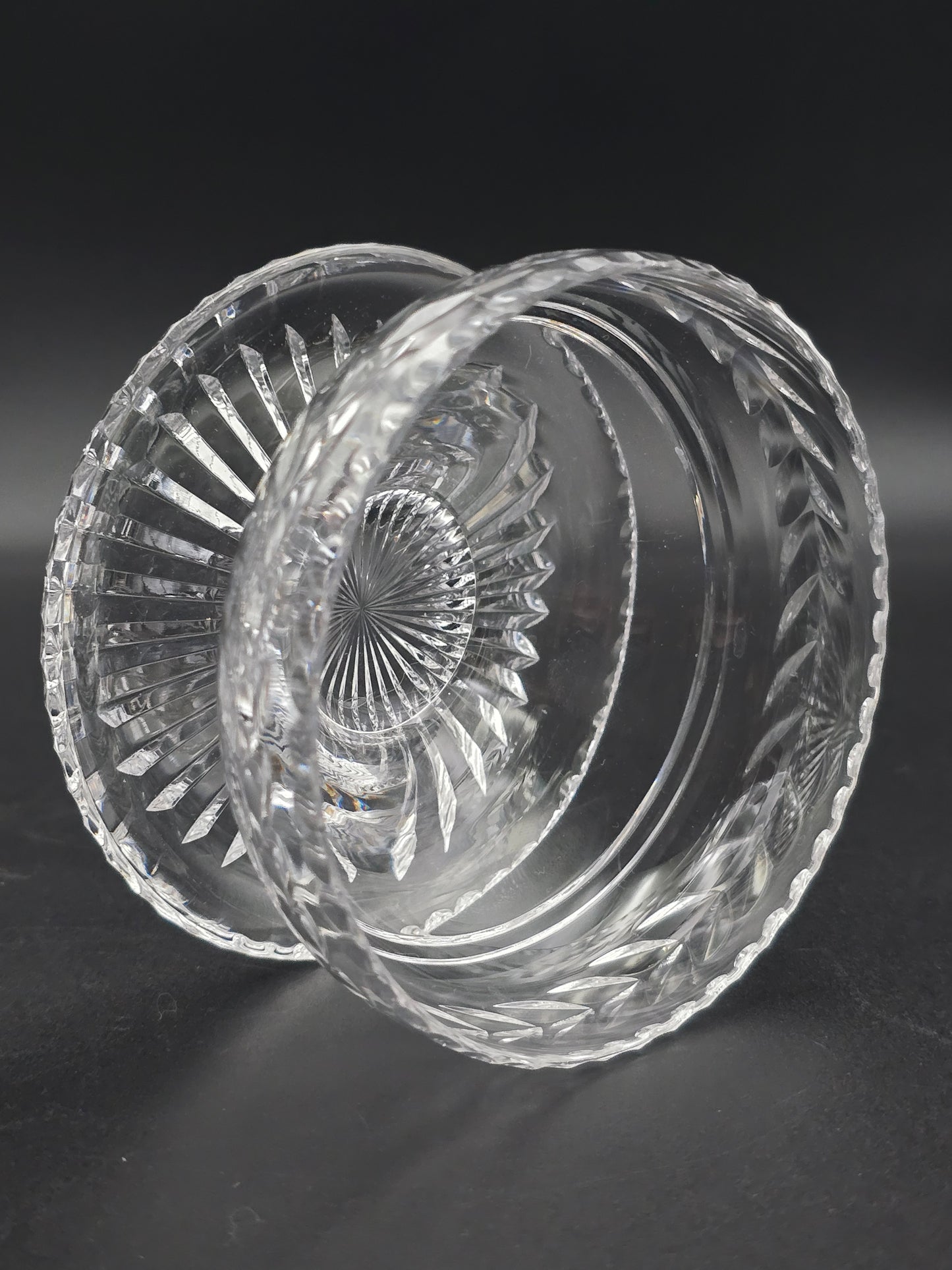 Set of Six Stuart Crystal Arundel Dessert / Pudding  or Starter Bowls – Fan Base Design – Made in England