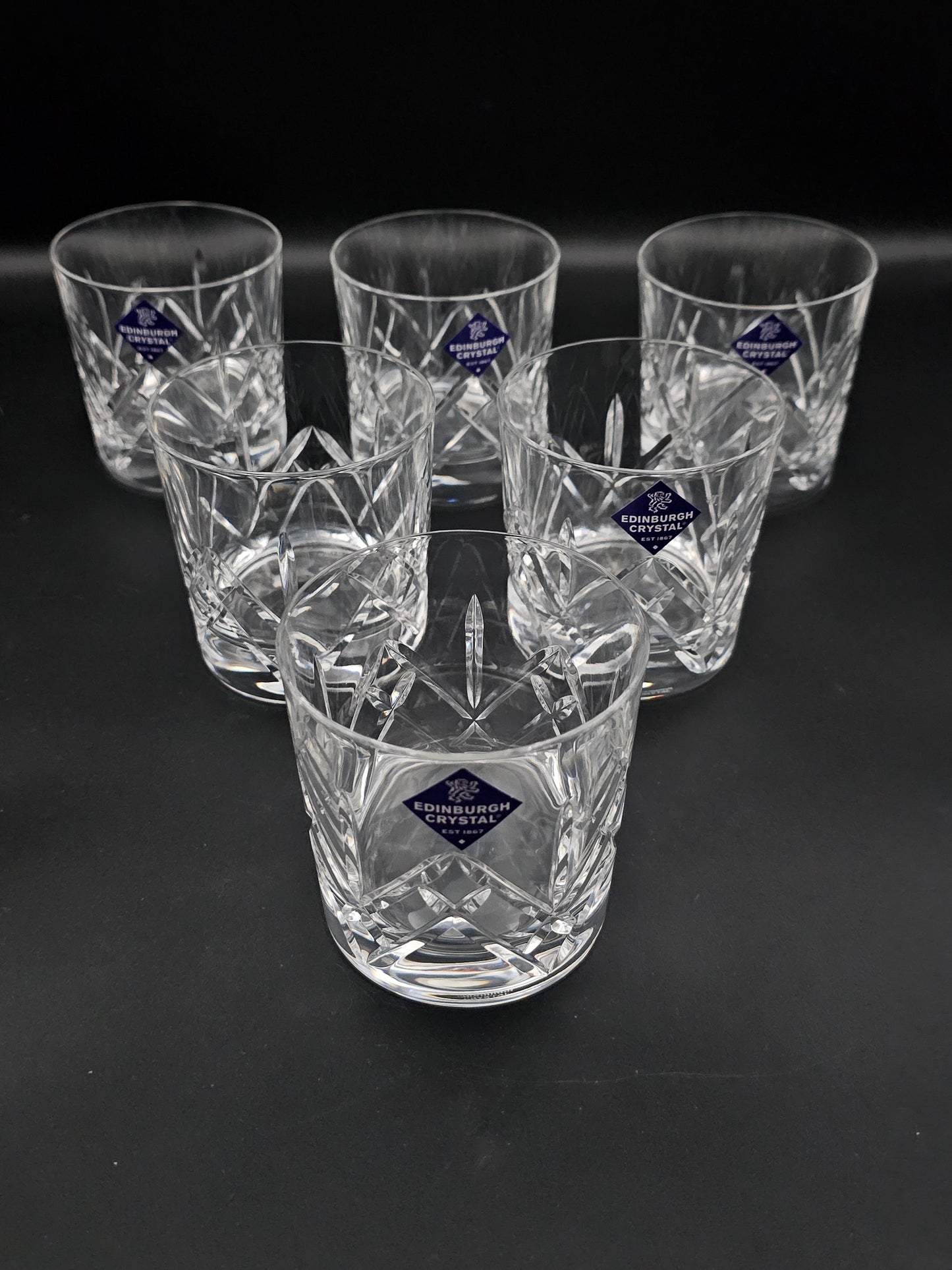 Set of 6 Edinburgh Crystal Old Fashioned/ Whisky Tumblers 9oz